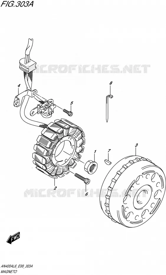 ALLUMAGE ROTOR - STATOR Suzuki SCOOTER 400 BURGMAN 2016  AN400A L6 (E99)