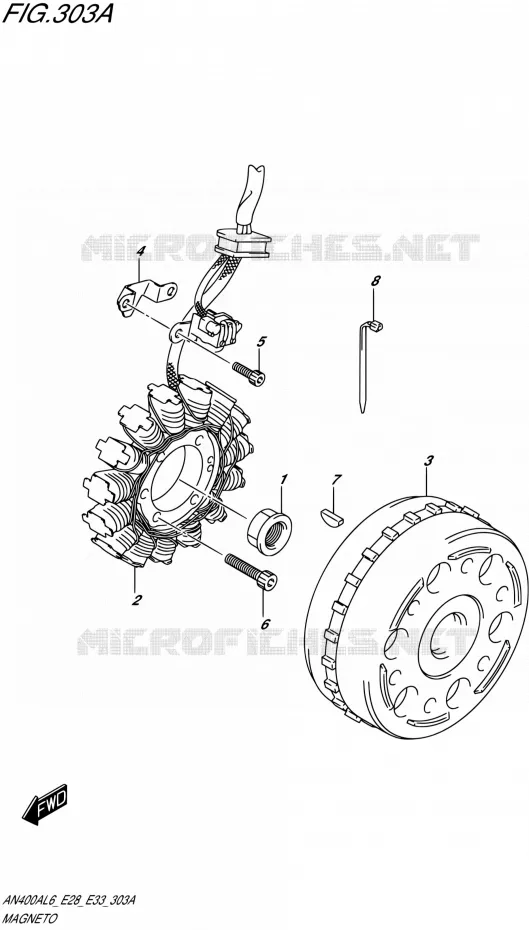 ALLUMAGE ROTOR - STATOR Suzuki SCOOTER 400 BURGMAN 2016  AN400A L6/AN400ZA L6 (E03,E28,E33)