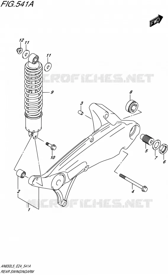 BRAS OSCILLANT ARRIERE Suzuki SCOOTER 650 BURGMAN 2015  AN650 L5 (E24)