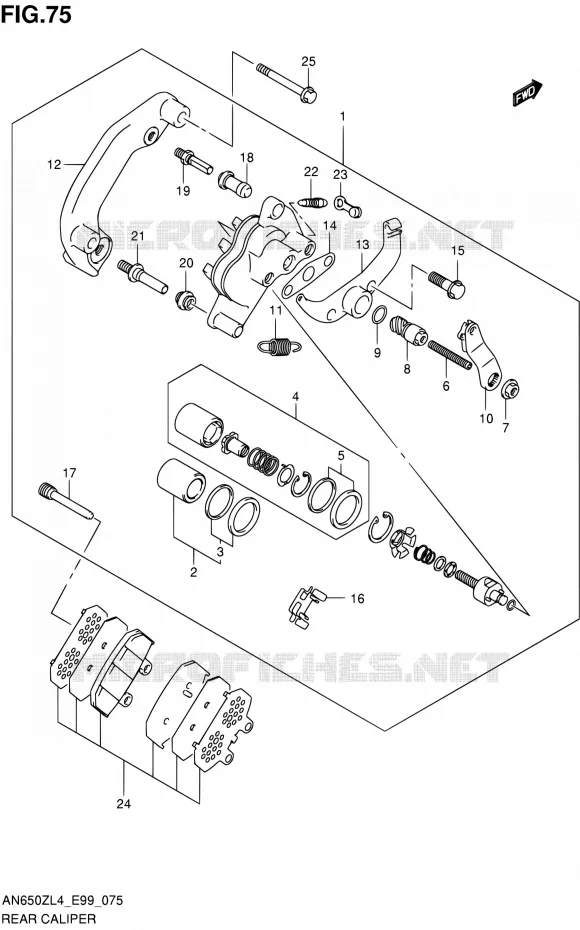 ETRIER DE FREIN ARRIERE Suzuki SCOOTER 650 BURGMAN 2014  AN650Z L4 (E99)