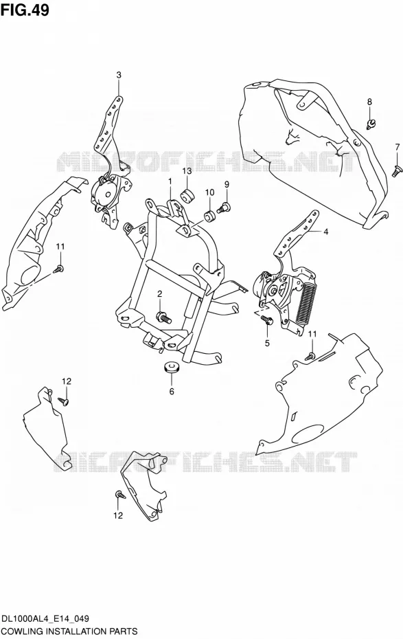 SUPPORTS / FIXATIONS CARENAGES Suzuki MOTO 1000 V-STROM 2014  DL1000A L4 (E14)