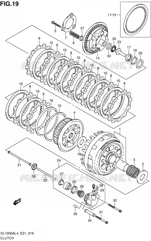 EMBRAYAGE Suzuki MOTO 1000 V-STROM 2014  DL1000A L4 (E21)