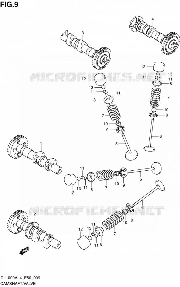 ARBRE A CAMES - VALVE Suzuki MOTO 1000 V-STROM 2014  DL1000A L4 (E50)