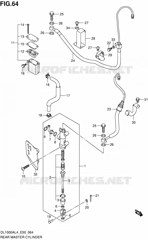 MAITRE CYLINDRE ARRIERE Suzuki MOTO 1000 V-STROM 2014  DL1000A L4 (E50)