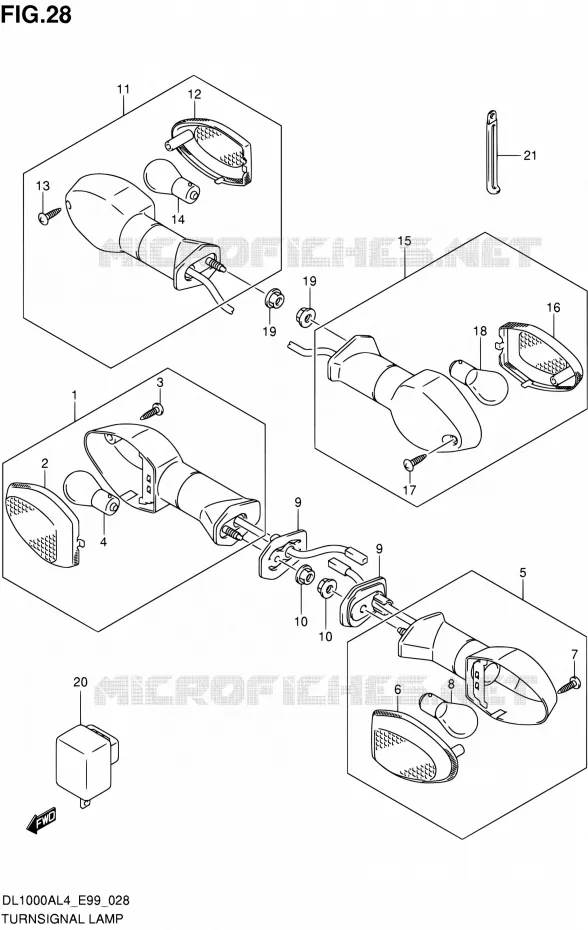 CLIGNOTANTS Suzuki MOTO 1000 V-STROM 2014  DL1000A L4 (E99)