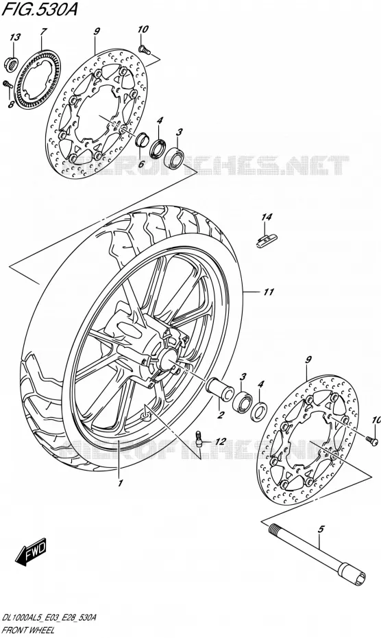 ROUE AVANT Suzuki MOTO 1000 V-STROM 2015  DL1000A L5 (E03,E28,E33)