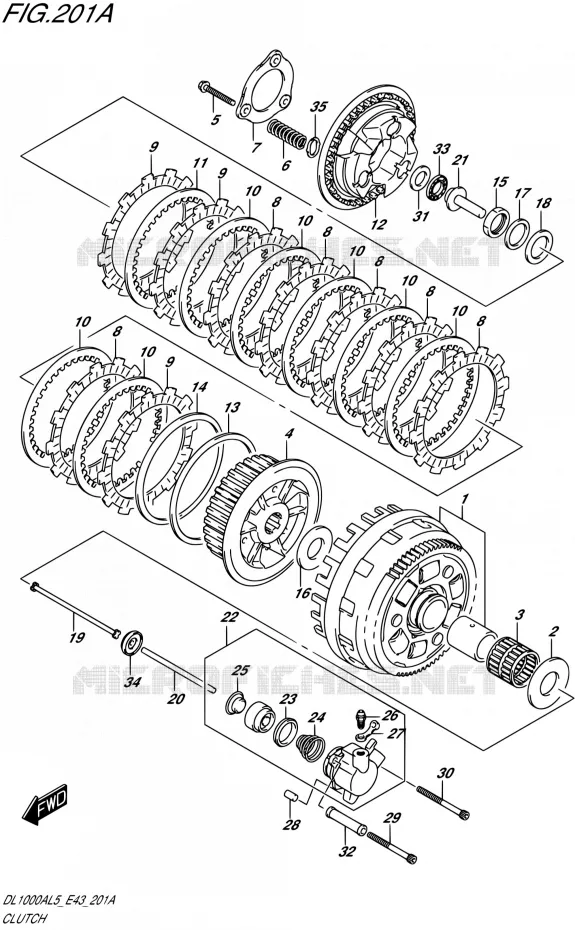 EMBRAYAGE Suzuki MOTO 1000 V-STROM 2015  DL1000A L5 (E43)