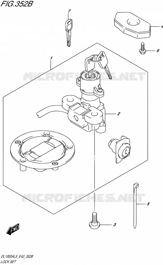 KIT SERRURE Suzuki MOTO 1000 V-STROM 2015  DL1000A L5 (E43)
