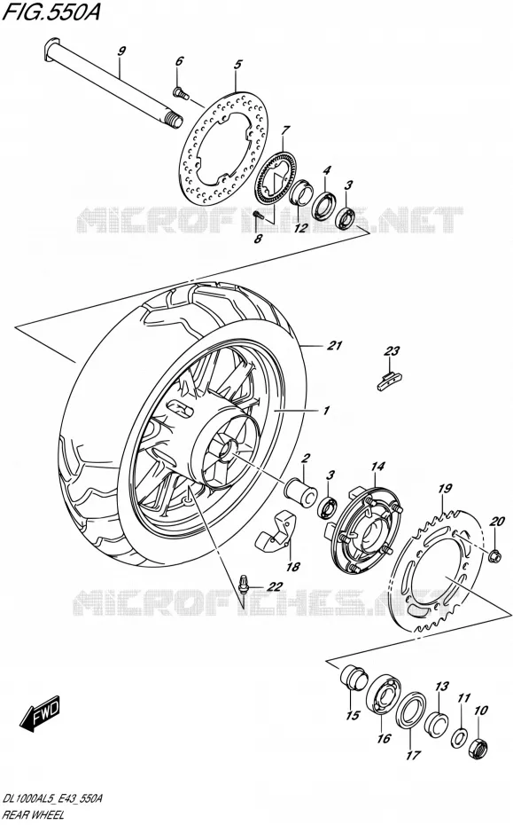 ROUE ARRIERE Suzuki MOTO 1000 V-STROM 2015  DL1000A L5 (E43)