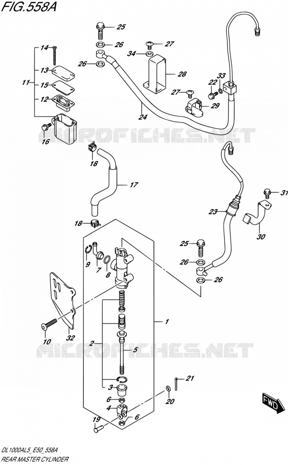 MAITRE CYLINDRE ARRIERE Suzuki MOTO 1000 V-STROM 2015  DL1000A L5 (E50)