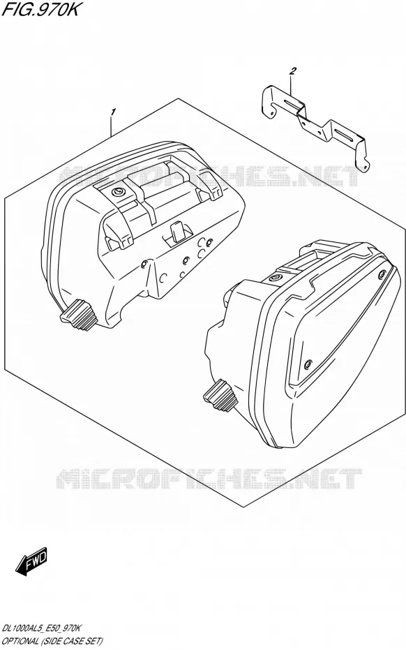 OPTIONS (SIDE CASE SET) Suzuki MOTO 1000 V-STROM 2015  DL1000A L5 (E50)