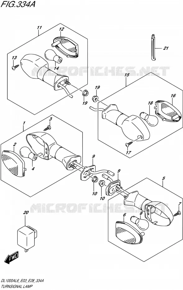 CLIGNOTANTS Suzuki MOTO 1000 V-STROM 2016  DL1000A L6 (E03,E28,E33)