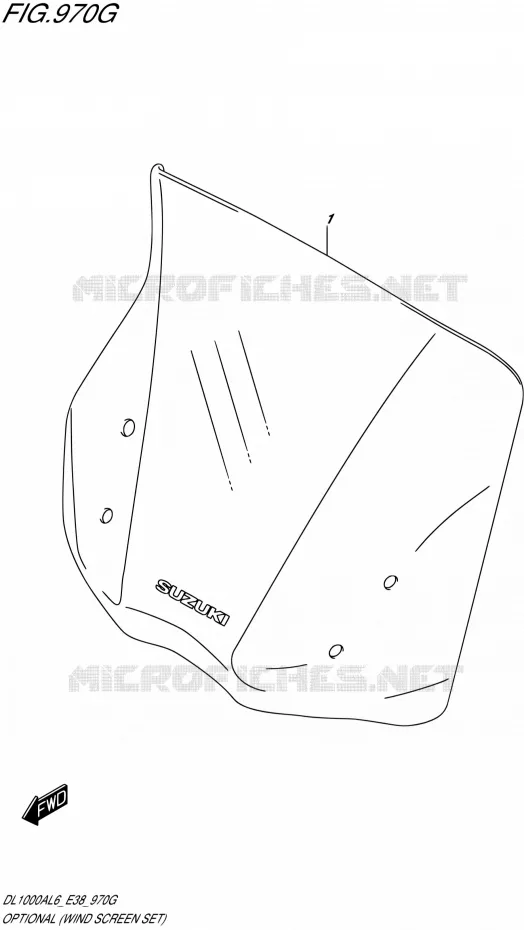 OPTIONS (WIND SCREEN SET) Suzuki MOTO 1000 V-STROM 2016  DL1000A L6 (E38)