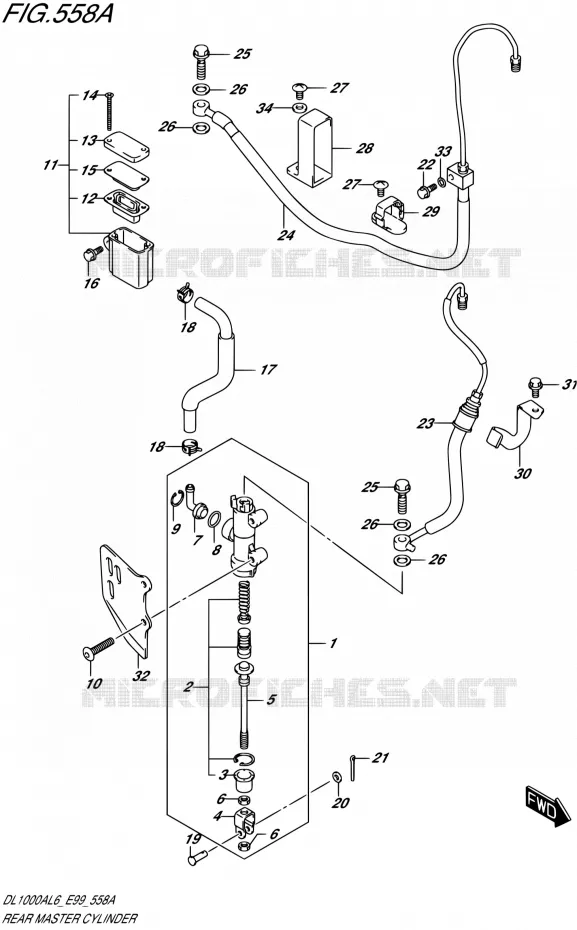 MAITRE CYLINDRE ARRIERE Suzuki MOTO 1000 V-STROM 2016  DL1000A L6 (E99)