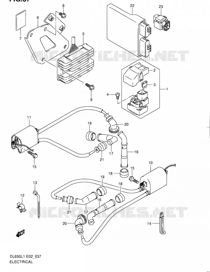 PARTIE ELECTRIQUE (DL650L1 E24) Suzuki MOTO 650 V-STROM 2011  DL650A L1 (E02,E19,E24)