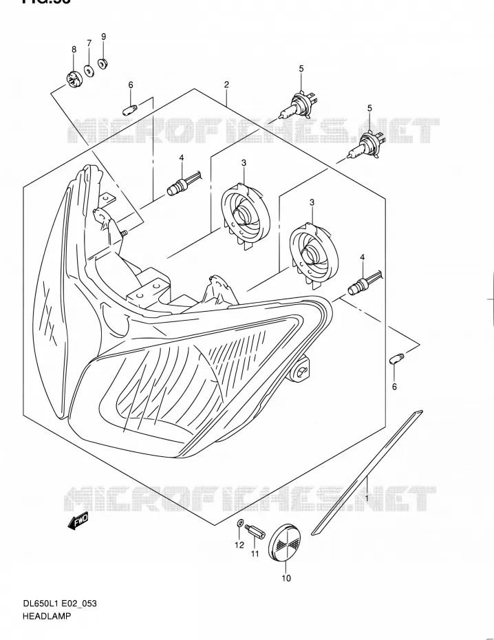 PHARE (DL650L1 E24) Suzuki MOTO 650 V-STROM 2011  DL650A L1 (E02,E19,E24)