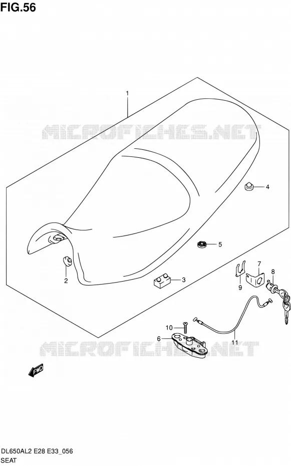 SELLE Suzuki MOTO 650 V-STROM 2012  DL650A L2 (E03,E28,E33)