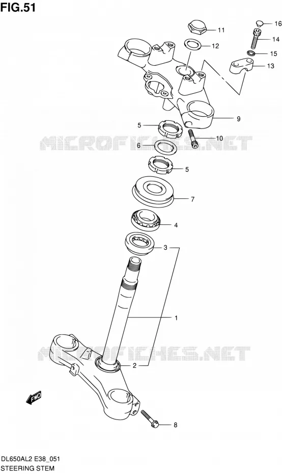 COLONNE DE DIRECTION Suzuki MOTO 650 V-STROM 2012  DL650A L2 (E38)