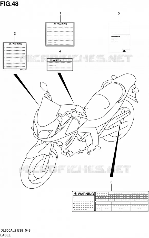 ETIQUETTE Suzuki MOTO 650 V-STROM 2012  DL650A L2 (E38)