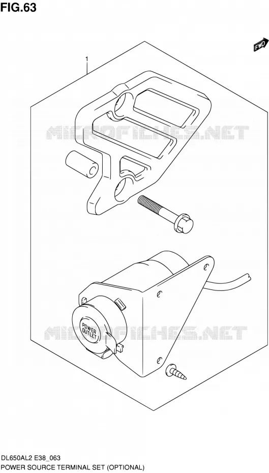 PRISE 12V (OPTIONAL) Suzuki MOTO 650 V-STROM 2012  DL650A L2 (E38)