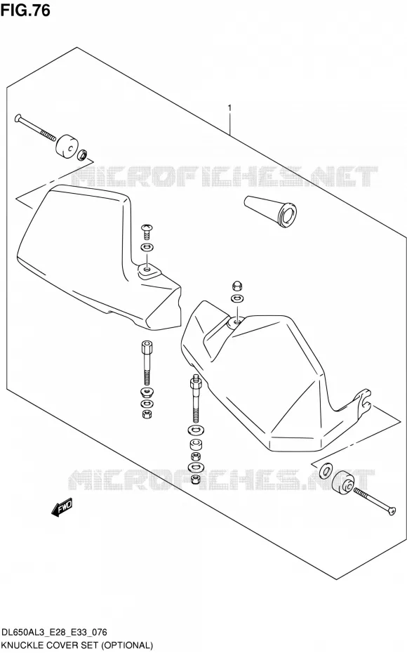 PROTEGES MAINS (OPTIONAL) Suzuki MOTO 650 V-STROM 2013  DL650A L3 (E03,E28,E33)