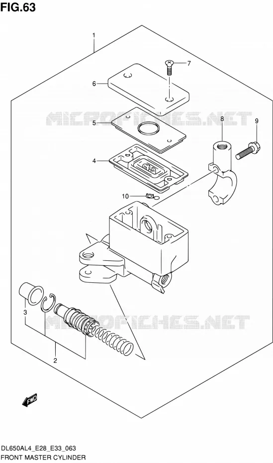 MAITRE CYLINDRE AVANT Suzuki MOTO 650 V-STROM 2014  DL650A L4 (E03,E28,E33)