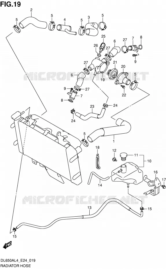 DURITE DE RADIATEUR Suzuki MOTO 650 V-STROM 2014  DL650A L4 (E24)