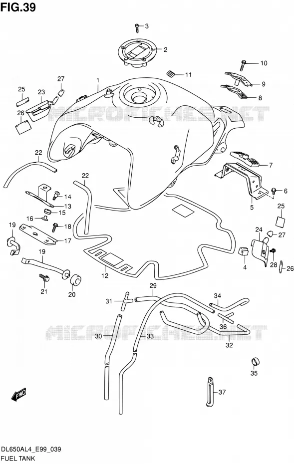 RESERVOIR D'ESSENCE Suzuki MOTO 650 V-STROM 2014  DL650A L4 (E99)