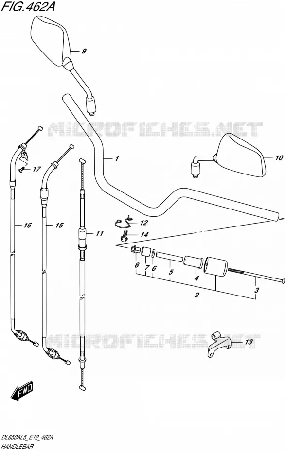 GUIDON Suzuki MOTO 650 V-STROM 2015  DL650A L5 (E12)