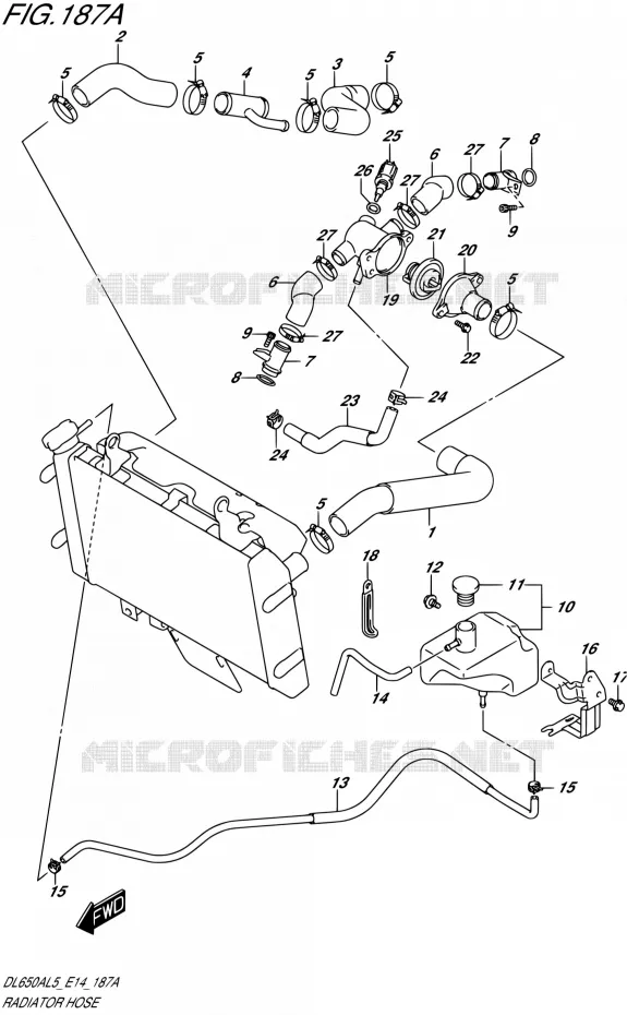 DURITE DE RADIATEUR Suzuki MOTO 650 V-STROM 2015  DL650A L5 (E14)