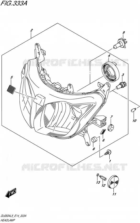 PHARE Suzuki MOTO 650 V-STROM 2015  DL650A L5 (E14)