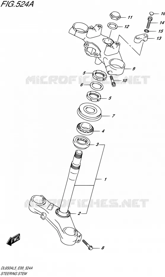 COLONNE DE DIRECTION Suzuki MOTO 650 V-STROM 2015  DL650A L5 (E99)