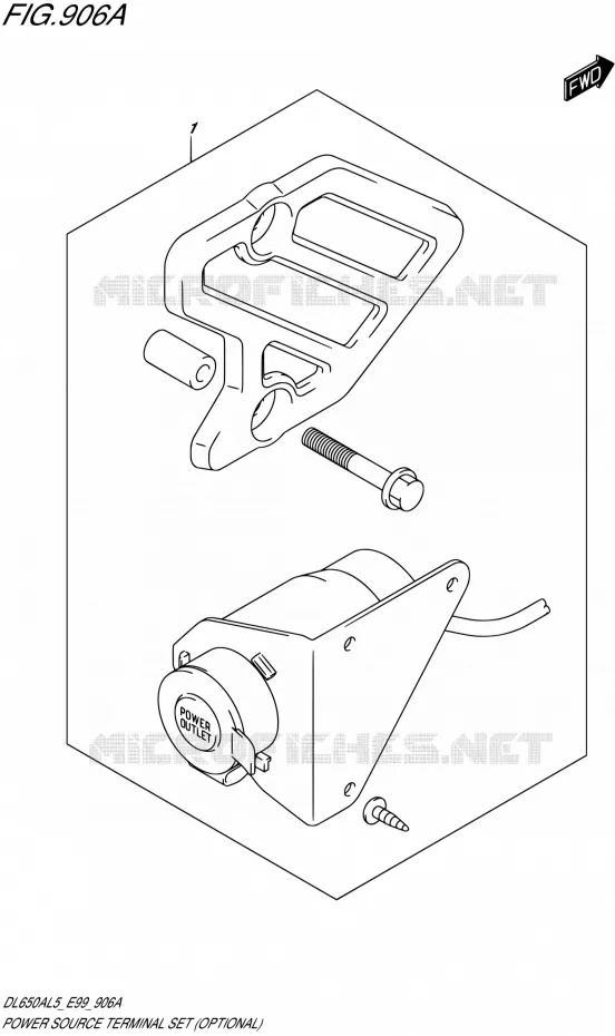 PRISE 12V (OPTIONAL) Suzuki MOTO 650 V-STROM 2015  DL650A L5 (E99)