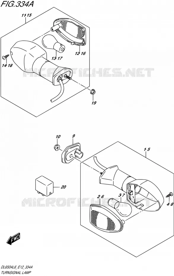 CLIGNOTANTS Suzuki MOTO 650 V-STROM 2016  DL650A L6 (E12)