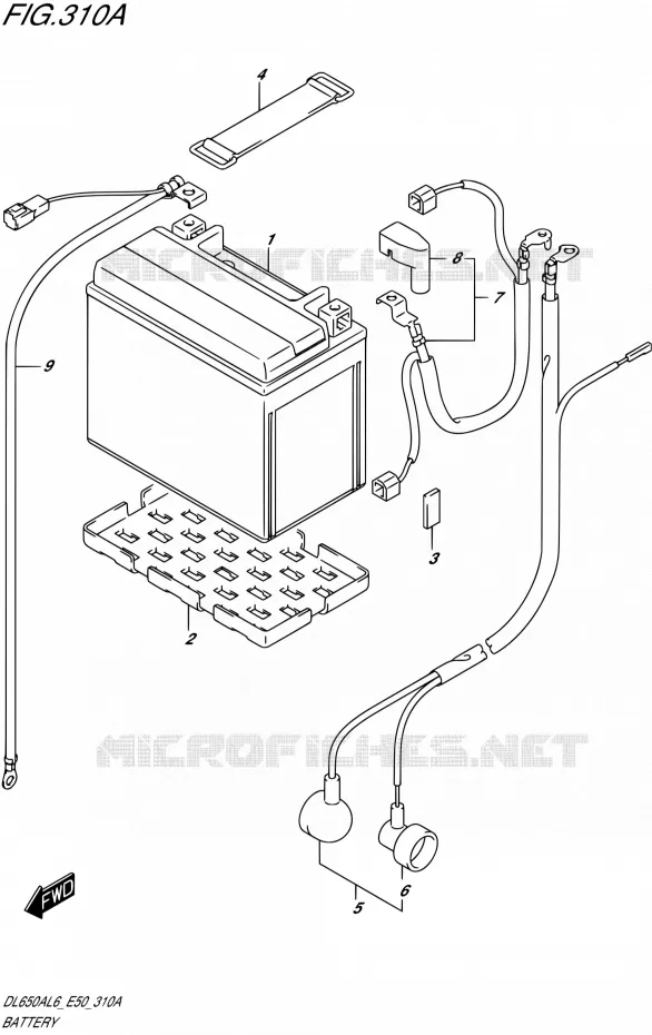 BATTERIE Suzuki MOTO 650 V-STROM 2016  DL650A L6 (E50)