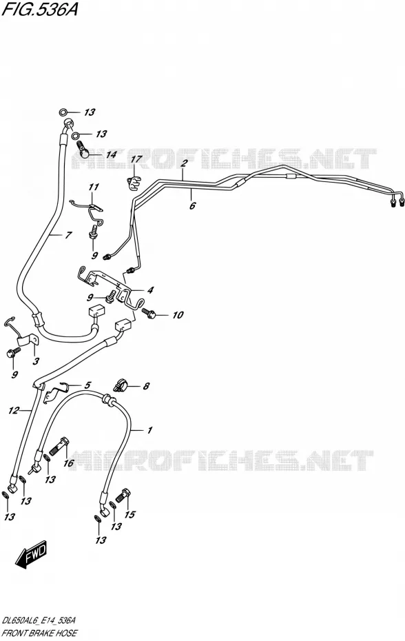 DURITE DE FREIN AVANT Suzuki MOTO 650 V-STROM 2016  DL650A L6/DL650XA L6 (E14)