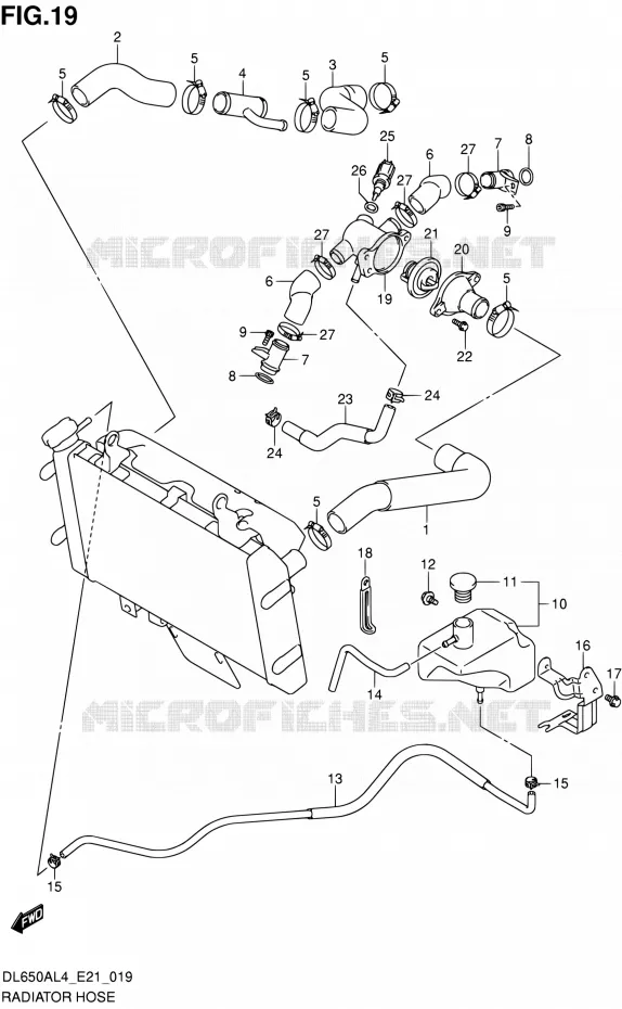 DURITE DE RADIATEUR Suzuki MOTO 650 V-STROM 2014  DL650AUE L4 (E21)