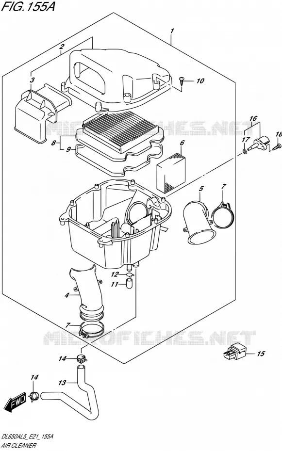 FILTRE A AIR Suzuki MOTO 650 V-STROM 2015  DL650AUE L5 (E21)
