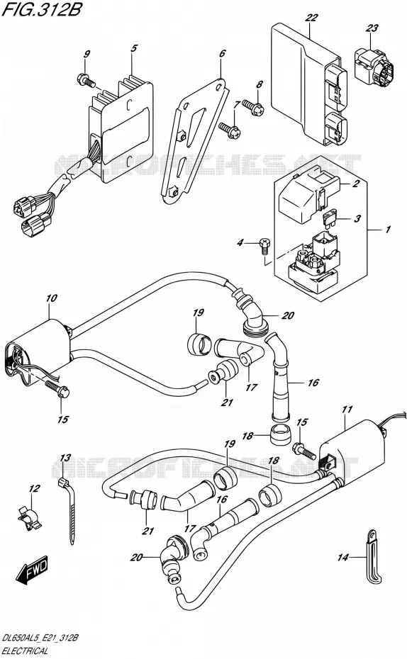 PARTIE ELECTRIQUE (DL650AUEL5 E21) Suzuki MOTO 650 V-STROM 2015  DL650AUE L5 (E21)