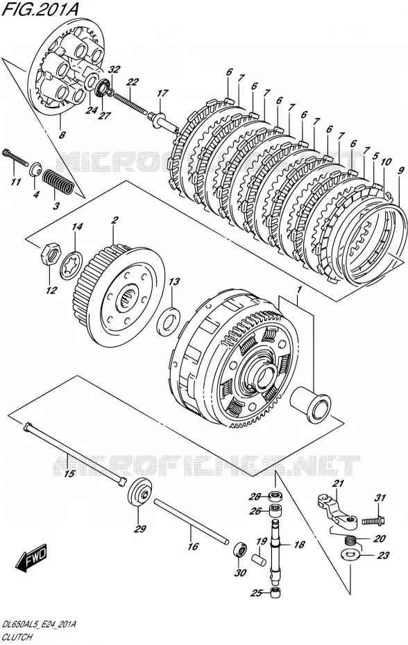 EMBRAYAGE Suzuki MOTO 650 V-STROM 2015  DL650AUE L5 (E24)