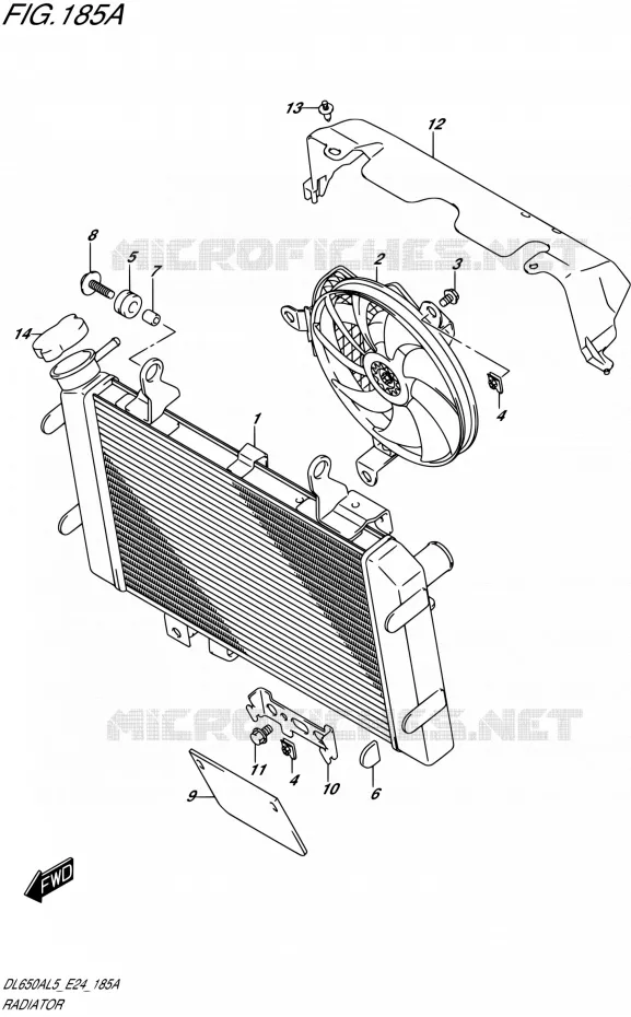 RADIATEUR Suzuki MOTO 650 V-STROM 2015  DL650AUE L5 (E24)