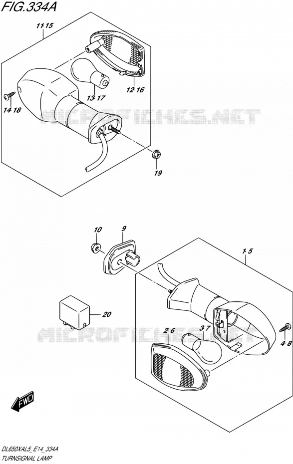 CLIGNOTANTS Suzuki MOTO 650 V-STROM 2015  DL650XA L5 (E14)