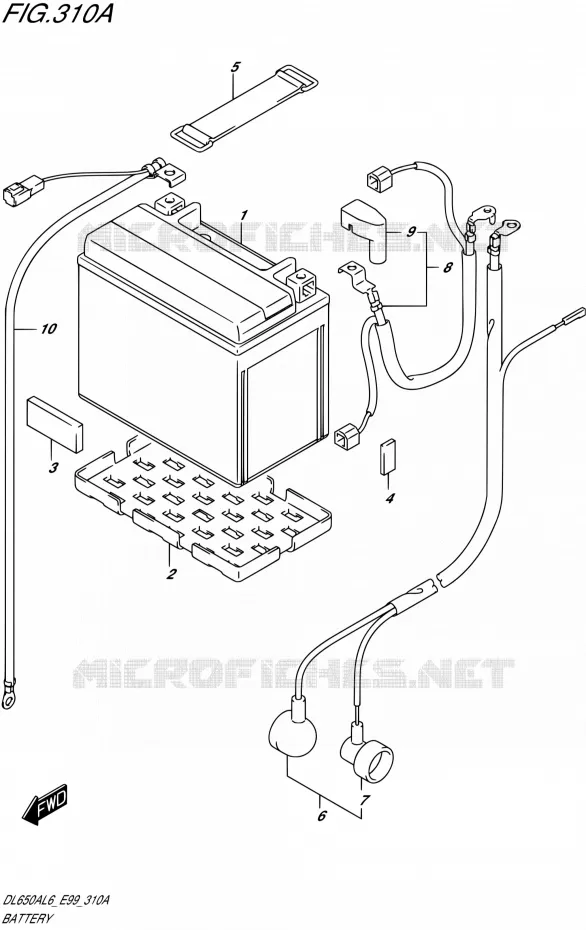BATTERIE Suzuki MOTO 650 V-STROM 2016  DL650XA L6 (E99)