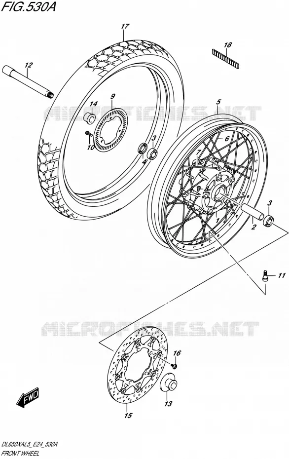 ROUE AVANT Suzuki MOTO 650 V-STROM 2015  DL650XAUE L5 (E24)