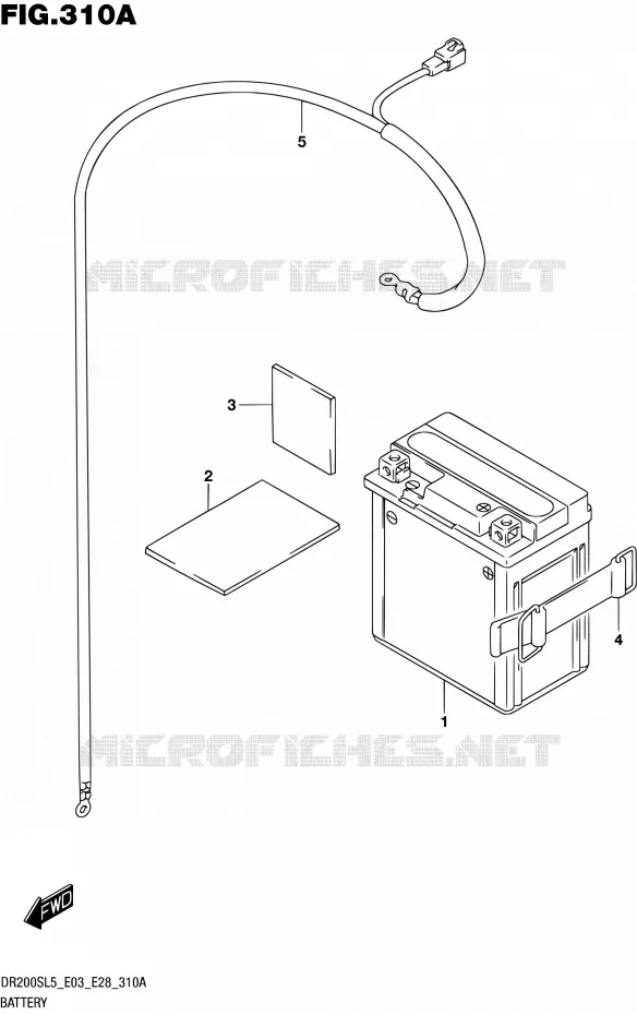 BATTERIE Suzuki MOTO 200 DR 2015  DR200S L5 (E03,E28,E33)
