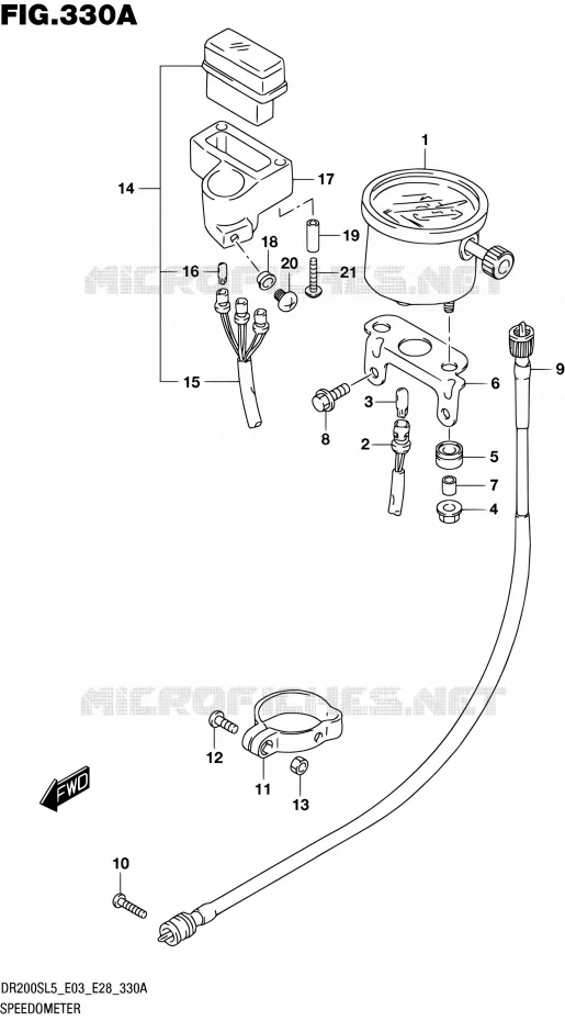 COMPTEUR (DR200SL5 E03) Suzuki MOTO 200 DR 2015  DR200S L5 (E03,E28,E33)