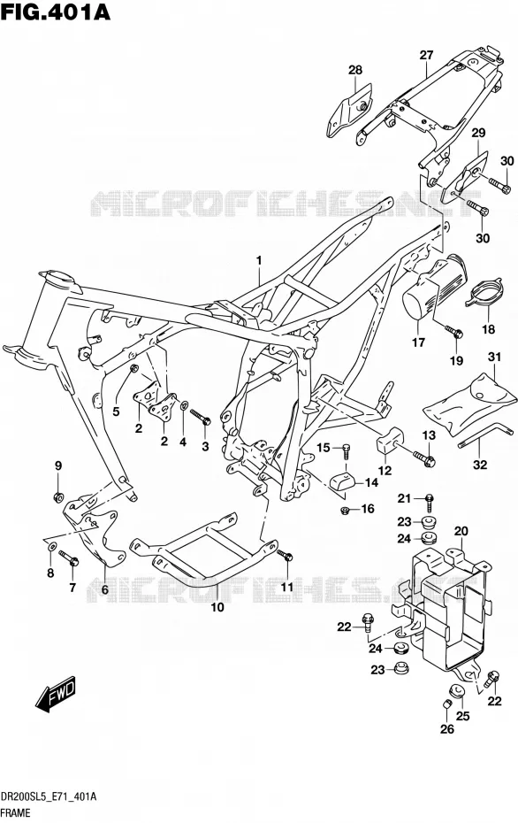 CADRE Suzuki MOTO 200 DR 2015  DR200S L5 (E71)