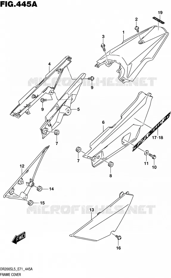CARENAGES ARRIERE Suzuki MOTO 200 DR 2015  DR200S L5 (E71)