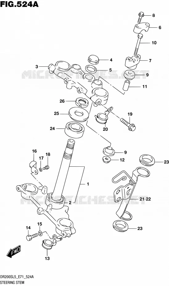 COLONNE DE DIRECTION Suzuki MOTO 200 DR 2015  DR200S L5 (E71)