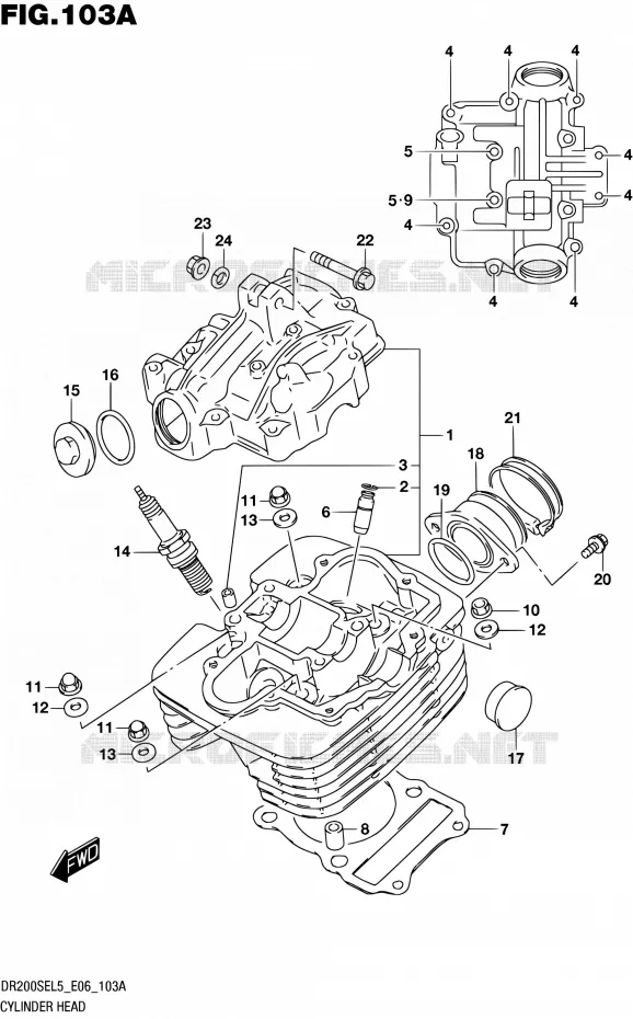 CULASSE Suzuki MOTO 200 DR 2015  DR200SE L5 (E06)